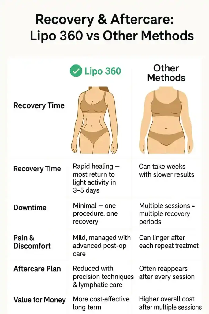 Recovery and Aftercare for Fat-Dissolving Surgery 2 Table to show fat dissolving injection aftercare Felixstowe