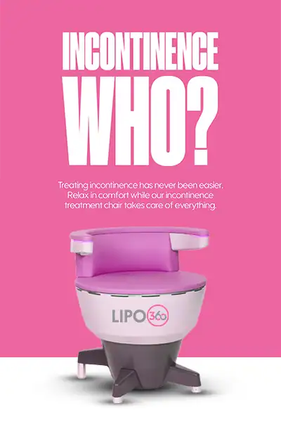 LIPO360 EMS Chair Can Help with Urinary Incontinence 2 Image of a urinary incontinence treatment seat Felixstowe